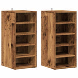 Gabinetes de zapatos Vidaxl 2 PCS 32x35x70 cm de madera procesada de madera vieja