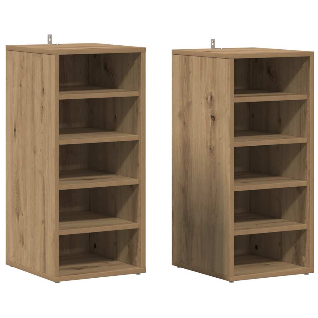 Vidaxx armoires à chaussures 2 pcs 32x35x70 cm bois travaillé chêne artisanal