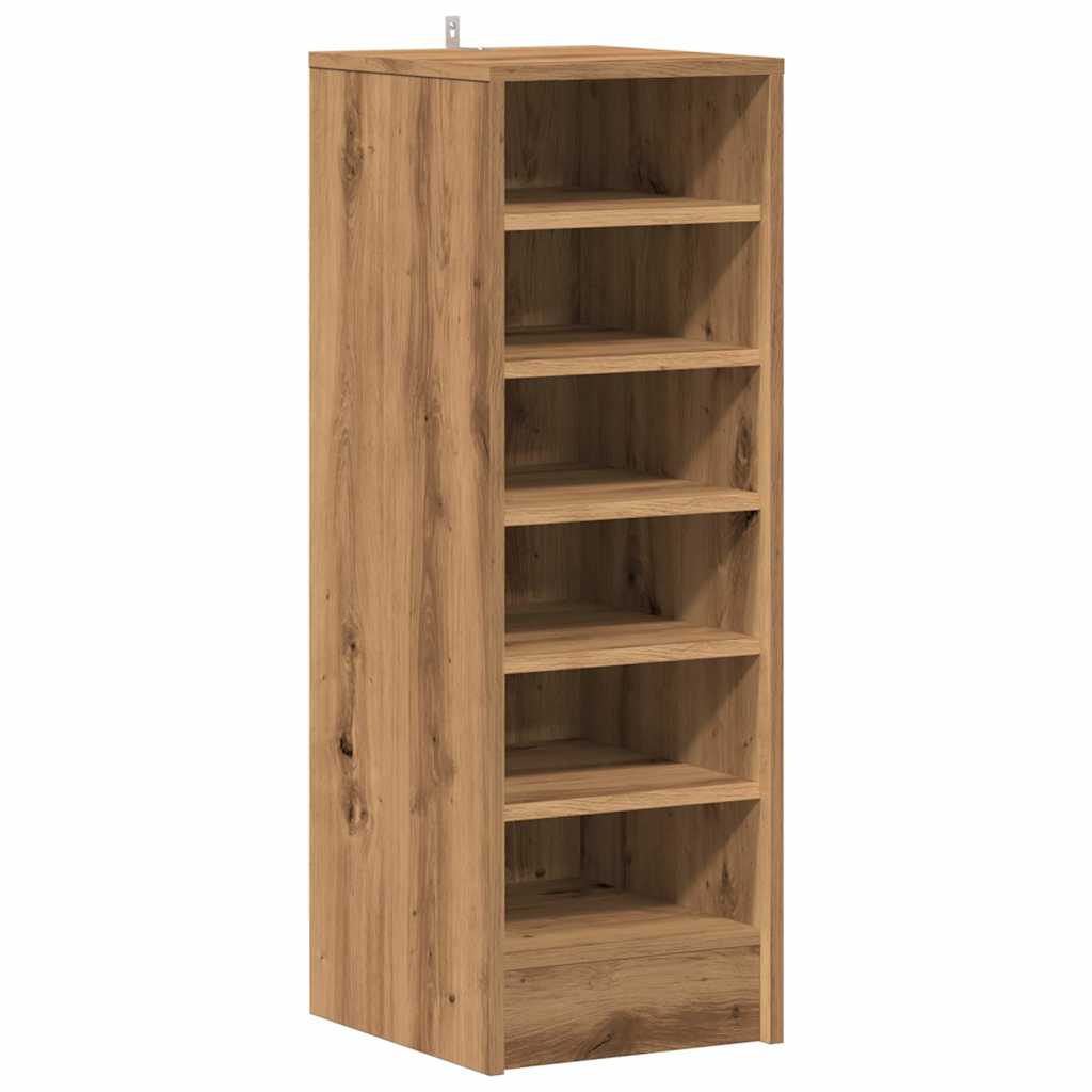 Vidaxl schoenenkast 32x35x92 cm bewerkt hout artisanaal eikenkleur