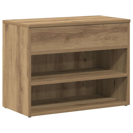 Banc à chaussures VidaXL 60x30x45 cm en bois travaillé, couleur chêne artisanal