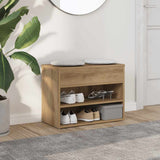 Banc à chaussures VidaXL 60x30x45 cm en bois travaillé, couleur chêne artisanal