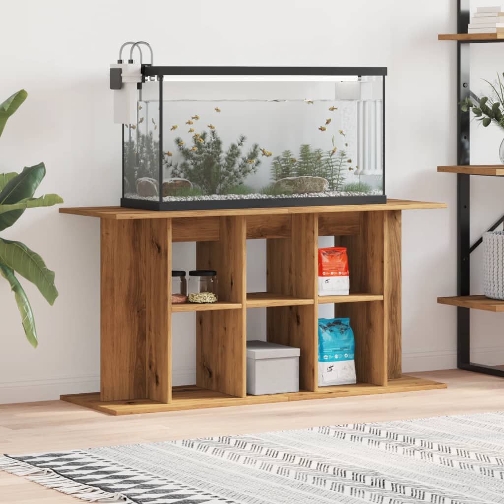 Vidaxl Aquarium Standard 120x40x60 cm Forarbejdet træ Artisanal Oak