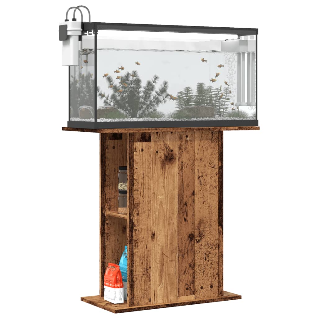 Vidaxl Aquarium Standard 36x75x72.5 cm Zpracované dřevo staré dřevěné barvy