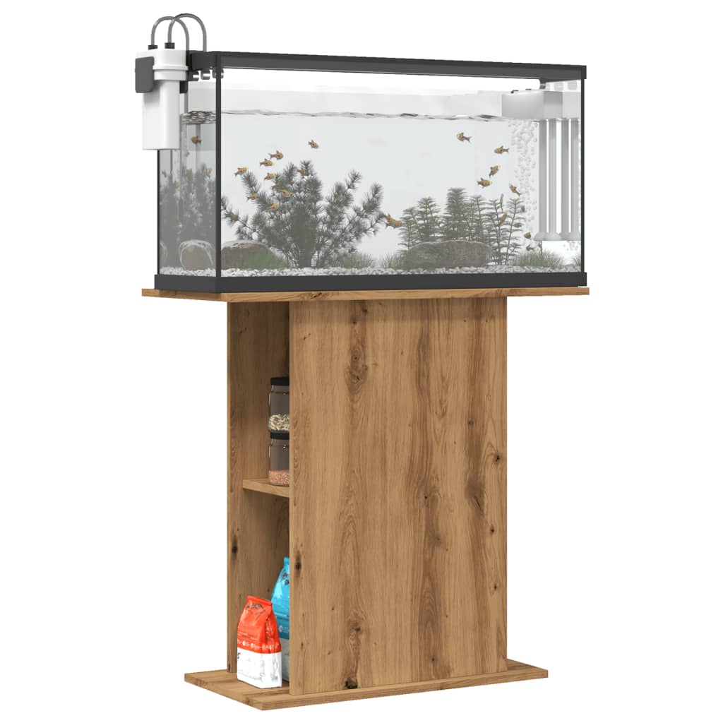 VIDAXL Aquarium Standard 36x75x72.5 cm verarbeitete Holzhandwerker -Eiche