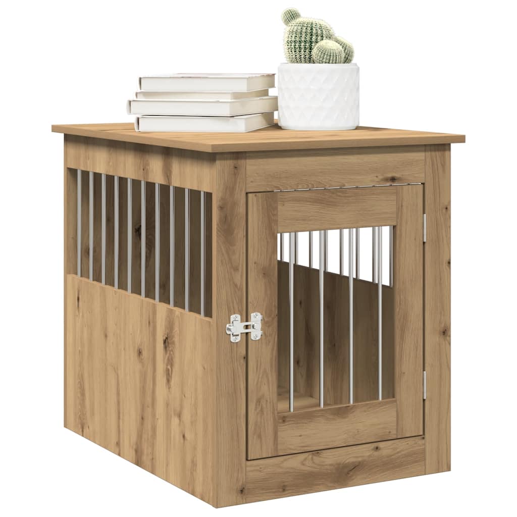 Vidaxxl cage pour chien 55x75x65 cm en bois travaillé, couleur chêne artisanal