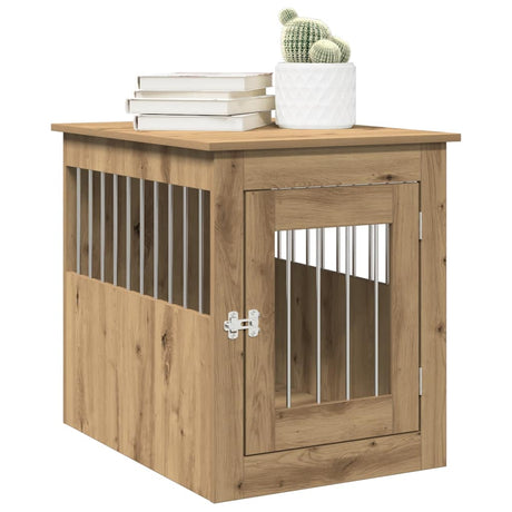 Vidaxxl cage pour chien 55x75x65 cm en bois travaillé, couleur chêne artisanal
