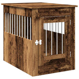 Vidaxxl cage pour chien 55x80x68 cm bois artisanal, couleur bois ancien