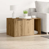 Vidaxl kattenbakkast 80x50x45 cm bewerkt hout artisanaal eikenkleurig