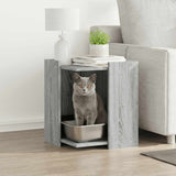 Vidaxxl litière pour chat 42x42x51 cm bois fini gris couleur chêne sonoma