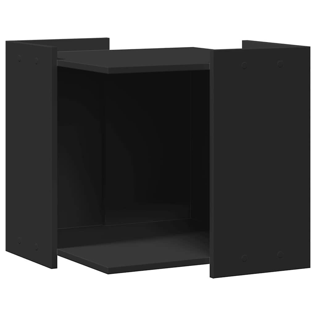 Vidaxxl bac à litière pour chat 53x53x51 cm bois fini noir