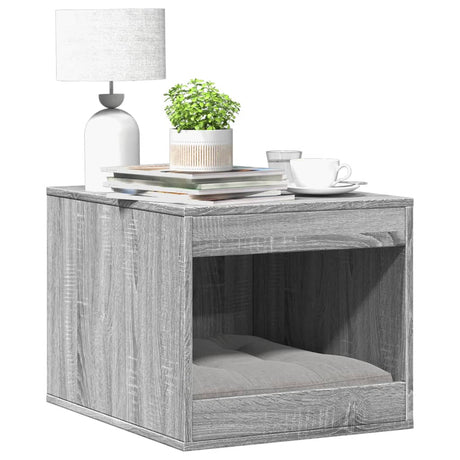 Vidaxxl litière pour chat 47x59x42 cm bois d'ingénierie gris coloris chêne sonoma
