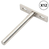 Vidaxx supports d'étagère flottants 12pcs invisibles ø10x100 mm acier au carbone