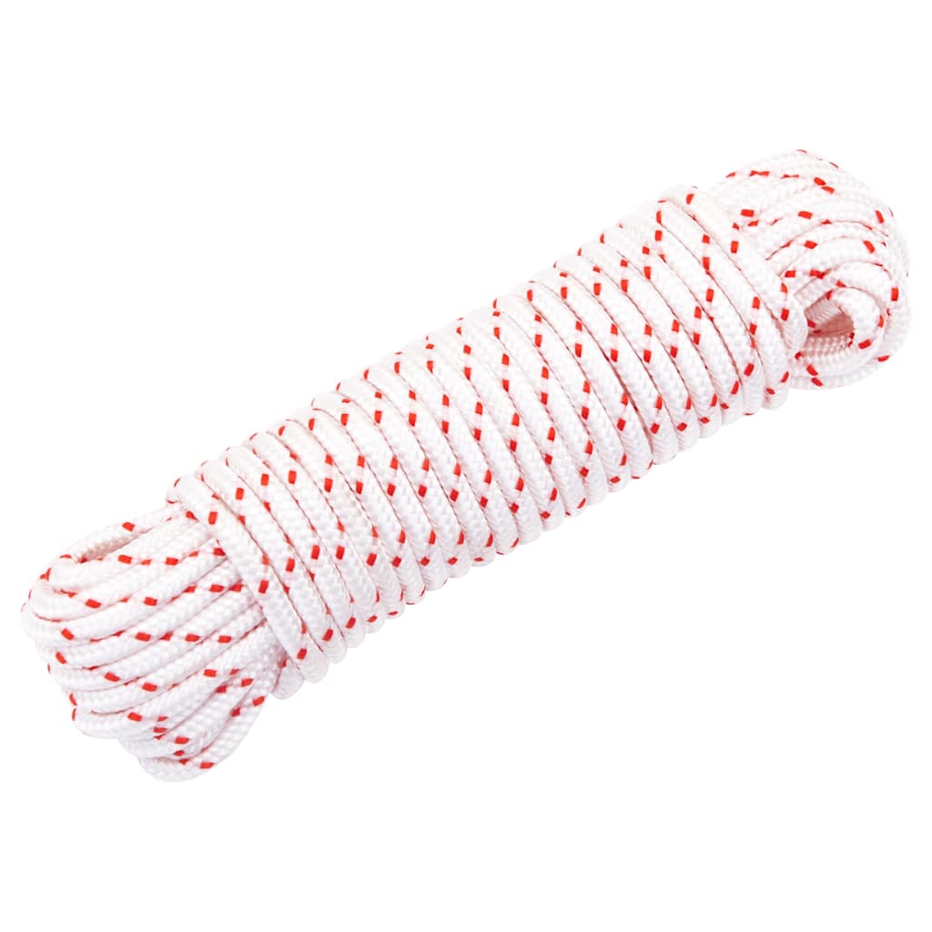 Vidaxl tirette cordon de démarrage blanc et rouge ø4 mm 10 m nylon