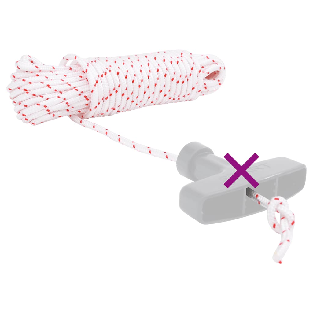 Vidaxl tirette cordon de démarrage blanc et rouge ø4 mm 10 m nylon