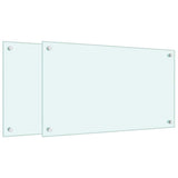VidaXL Crédences de cuisine 2 pcs 70x40 cm verre trempé blanc