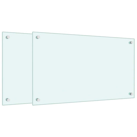 VidaXL Crédences de cuisine 2 pcs 70x40 cm verre trempé blanc