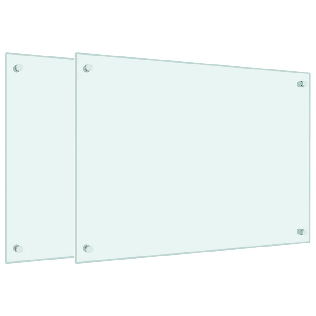 VidaXL Crédences de cuisine 2 pcs 70x50 cm verre trempé blanc