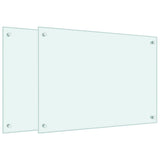 VidaXL Crédences de cuisine 2 pcs 70x50 cm verre trempé blanc