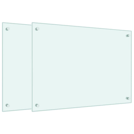 VidaXL Crédences de cuisine 2 pcs 70x50 cm verre trempé blanc