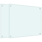 VidaXL Crédences de cuisine 2 pcs 70x60 cm verre trempé blanc