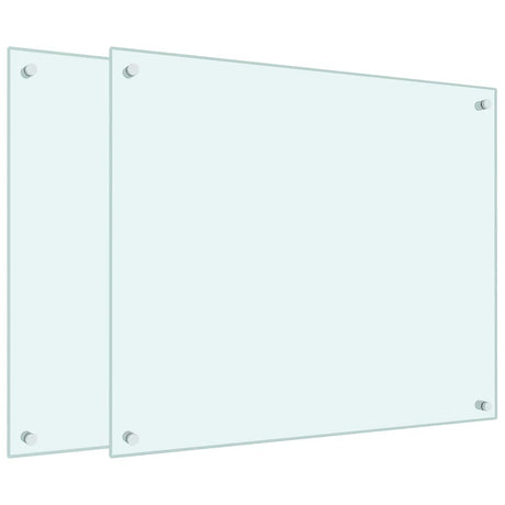 VidaXL Crédences de cuisine 2 pcs 70x60 cm verre trempé blanc