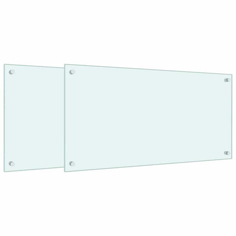 VidaXL Pare-éclaboussures de cuisine 2 pcs 80x40 cm verre trempé blanc