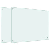 VidaXL Crédences de cuisine 2 pcs 80x60 cm verre trempé blanc