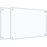 VidaXL Pare-éclaboussures de cuisine 2 pcs 70x50 cm verre trempé transparent