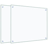 VidaXL Pare-éclaboussures de cuisine 2 pcs 70x60 cm verre trempé transparent