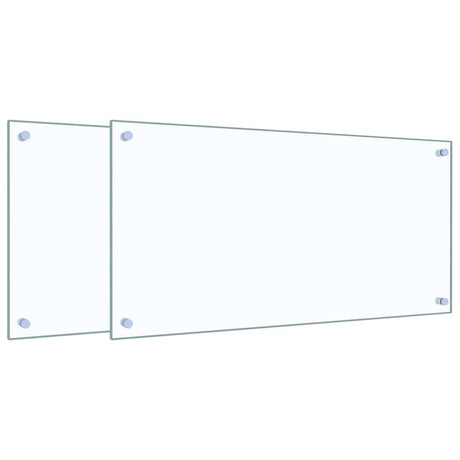 VidaXL Pare-éclaboussures de cuisine 2 pcs 80x40 cm verre trempé transparent