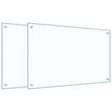 VidaXL Pare-éclaboussures de cuisine 2 pcs 80x50 cm verre trempé transparent