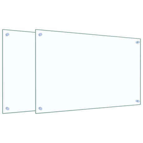 VidaXL Pare-éclaboussures de cuisine 2 pcs 80x50 cm verre trempé transparent
