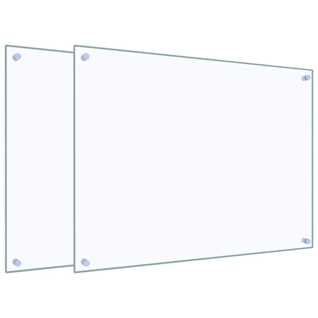VidaXL Pare-éclaboussures de cuisine 2 pcs 80x60 cm verre trempé transparent