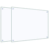 VidaXL Pare-éclaboussures de cuisine 2 pcs 80x60 cm verre trempé transparent
