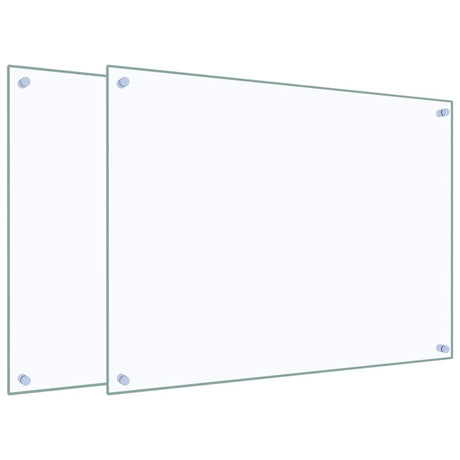 VidaXL Pare-éclaboussures de cuisine 2 pcs 80x60 cm verre trempé transparent