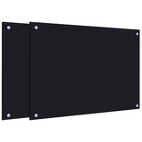 VidaXL Pare-éclaboussures de cuisine 2 pcs 70x50 cm verre trempé noir