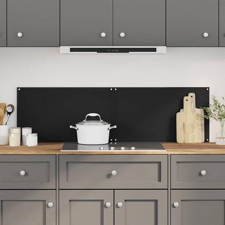 VidaXL Pare-éclaboussures de cuisine 2 pcs 70x50 cm verre trempé noir