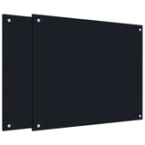 VidaXL Pare-éclaboussures de cuisine 2 pcs 70x60 cm verre trempé noir