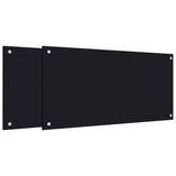 VidaXL Pare-éclaboussures de cuisine 2 pcs 80x40 cm verre trempé noir