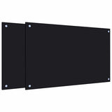 VidaXL Pare-éclaboussures de cuisine 2 pcs 80x50 cm verre trempé noir