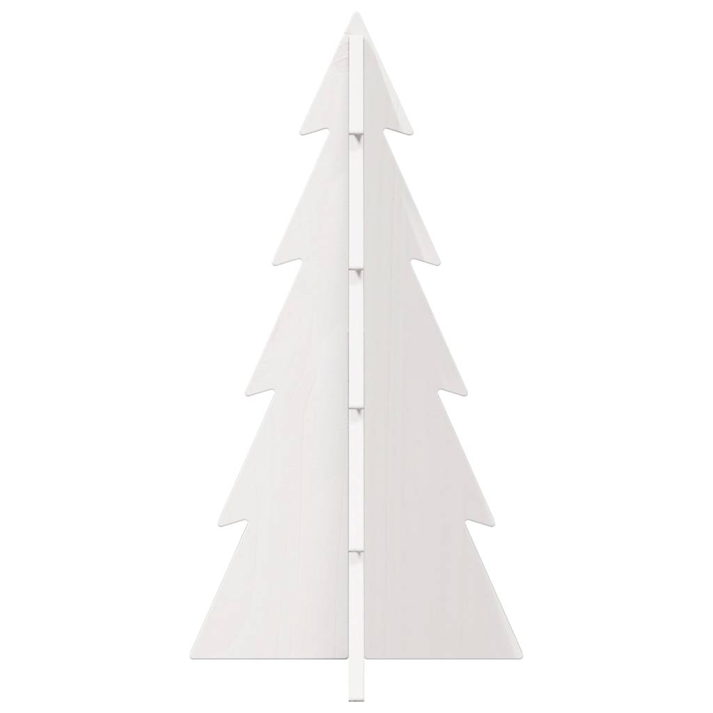 Vidaxl kerstdecoratie kerstboom 59,5 cm massief grenenhout wit