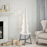 Vidaxx décoration de Noël sapin de Noël 112 cm bois de pin massif blanc
