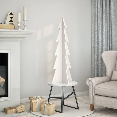 Vidaxx décoration de Noël sapin de Noël 112 cm bois de pin massif blanc