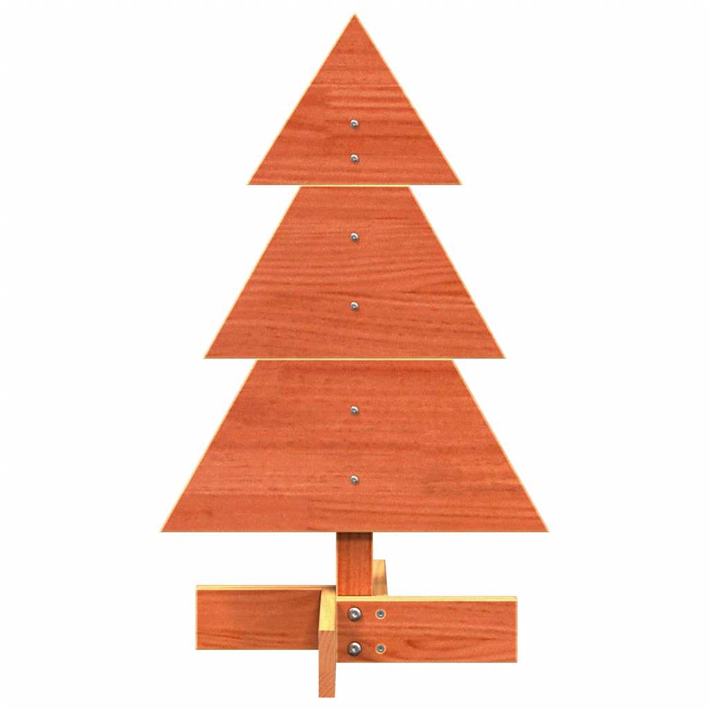 Vidaxl kerstdecoratie kerstboom 60 cm massief grenenhout wasbruin