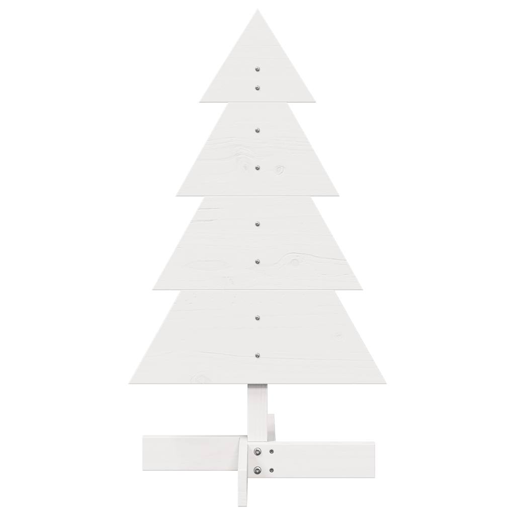 Vidaxl kerstdecoratie kerstboom 80 cm massief grenenhout wit