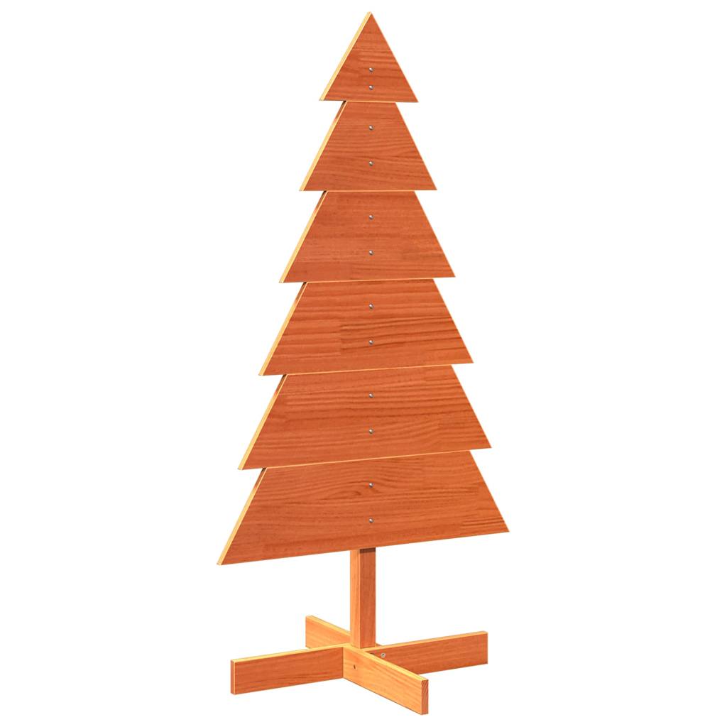 Vidaxx Décoration de Noël Sapin de Noël 120 cm en bois de pin massif, marron lavé