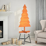 Vidaxx Décoration de Noël Sapin de Noël 120 cm en bois de pin massif, marron lavé
