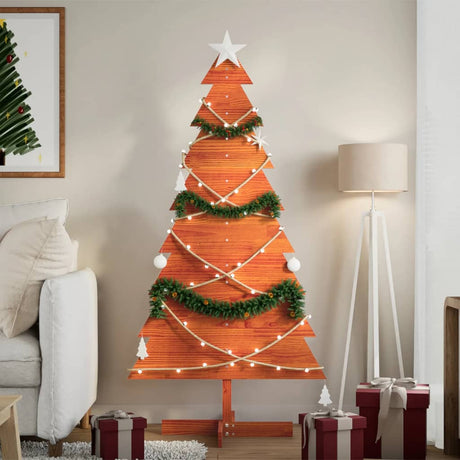 Vidaxx Décoration de Noël Sapin de Noël 150 cm en bois de pin massif, marron lavé