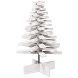 Vidaxl kerstdecoratie kerstboom 80 cm massief grenenhout wit