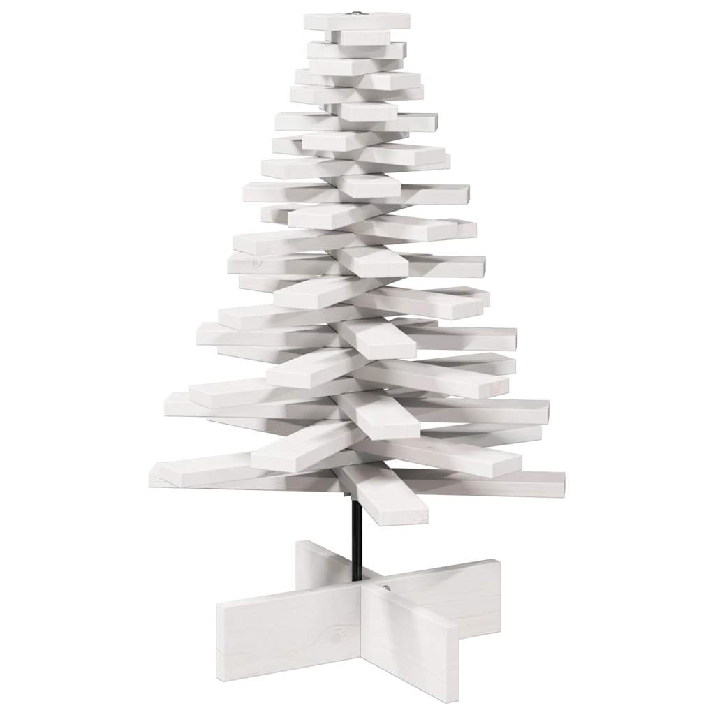 Vidaxx décoration de Noël sapin de Noël 80 cm bois de pin massif blanc